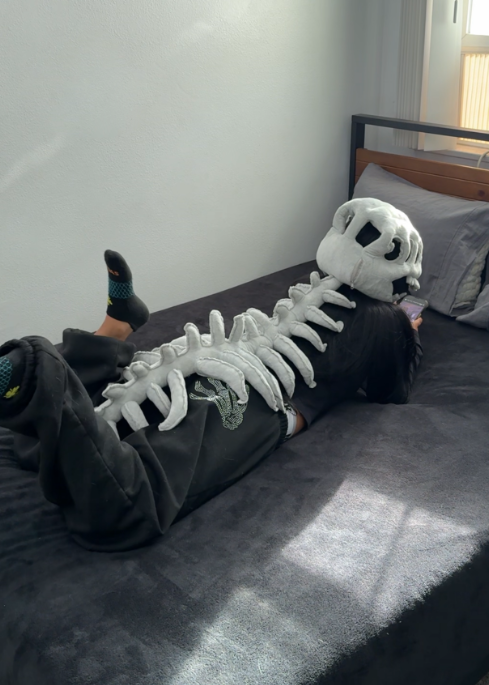 Halloween Dinosaur Skeleton Plush Headgear