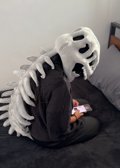 Halloween Dinosaur Skeleton Plush Headgear