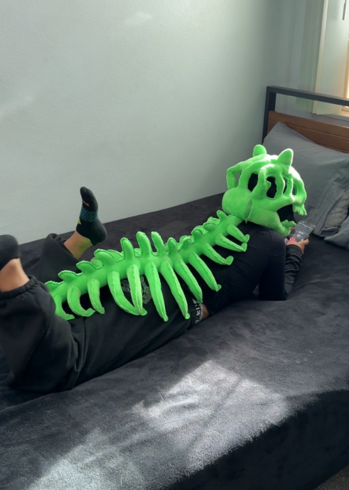 Halloween Dinosaur Skeleton Plush Headgear