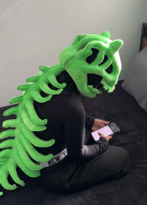 Halloween Dinosaur Skeleton Plush Headgear
