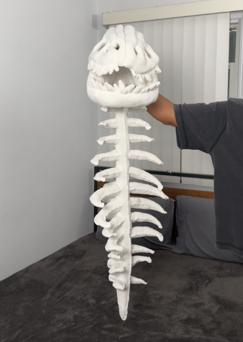 Halloween Dinosaur Skeleton Plush Headgear