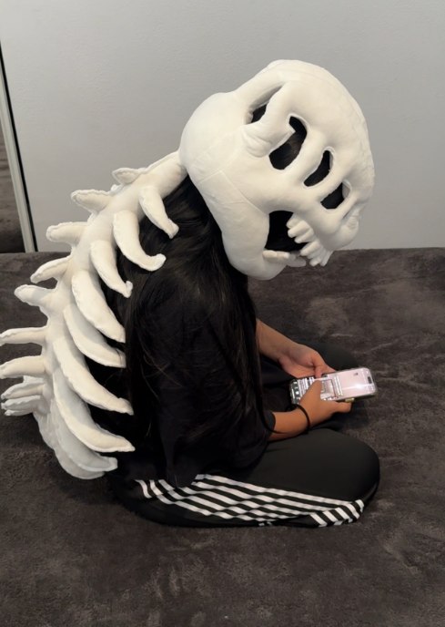 Halloween Dinosaur Skeleton Plush Headgear