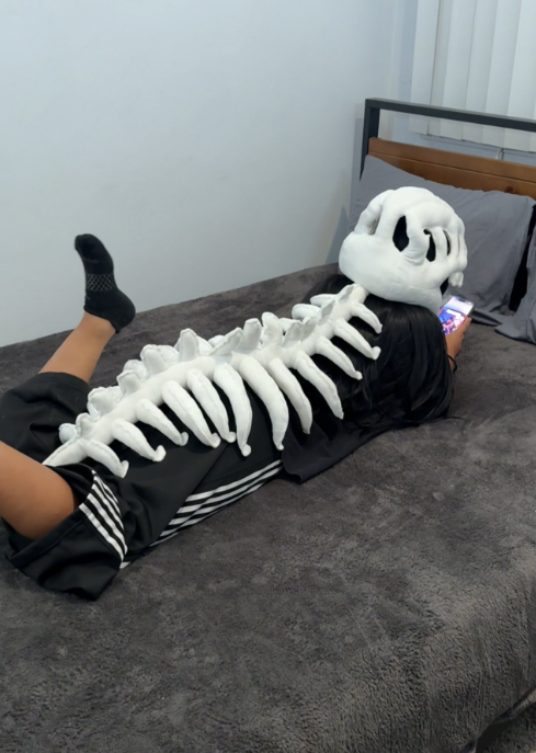 Halloween Dinosaur Skeleton Plush Headgear