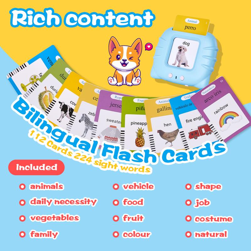 Talking Flash Card Toy for Kids with 224 Sight Words - Educational Language Learning Toy