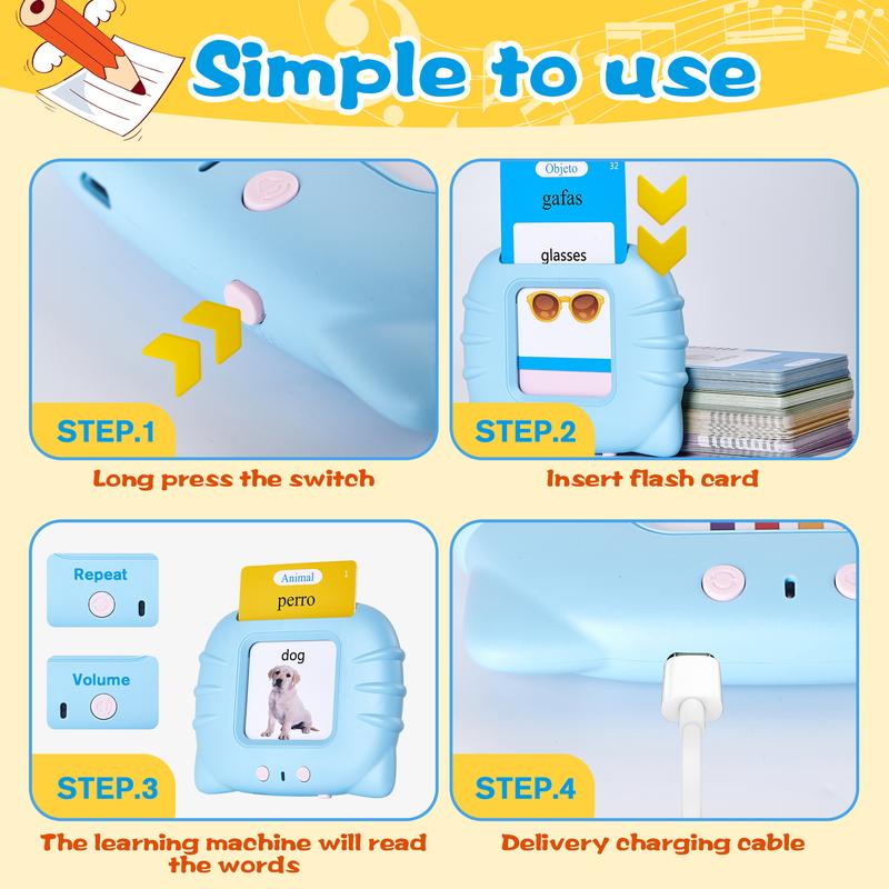 Talking Flash Card Toy for Kids with 224 Sight Words - Educational Language Learning Toy